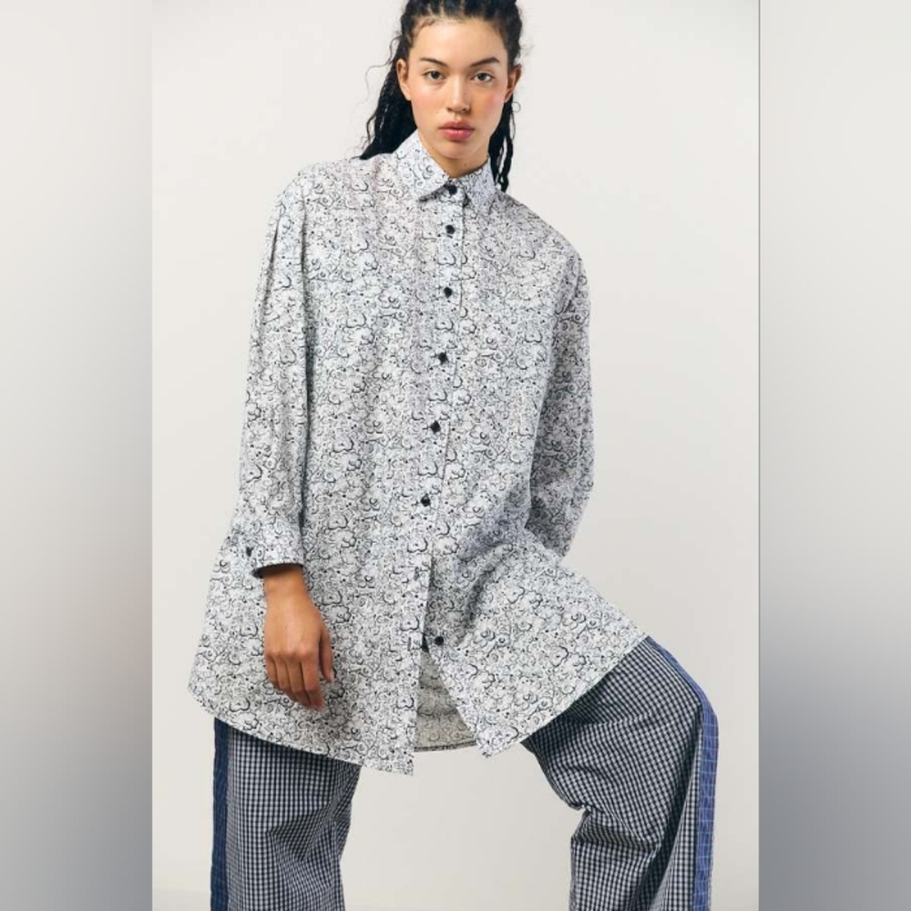 Catherine Curtis Liberty Print Long Shirt XL